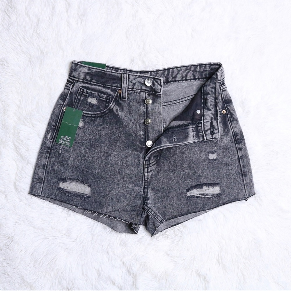 WILD FABLE Highest Rise Cutoff Jean Shorts Size 4 Gray Wash